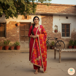 The Lehriya Phulkari Dupatta