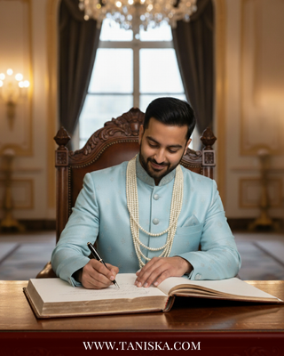 The Rajasa Pure | Multi-Tiered Minimalist Groom’s Mala | Pearl White 5 Layered Mens / Groom Mala