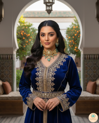 SABRINA Traditional Kundan Necklace Set - Mint