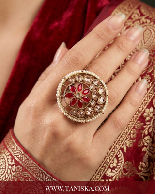 The Ruby Blossom Mandala Ring