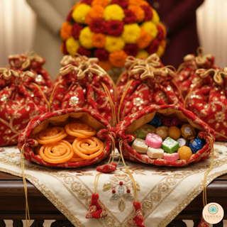 1 Multi-Purpose DORI RUMAL (Gift Bag, Thaal Cover, Potli Bag - Perfect for: Indian Wedding, Shagan Ceremony, Chunni Charhana, Bridal Shower, Baby Shower, Maiyan, Weddings, Favors, Shaadi, Walima)