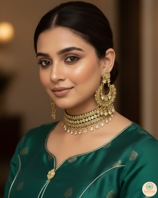 MINAL Designer Antique Gold Choker Set
