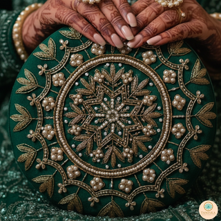 The Emerald Mandala Clutch Bag