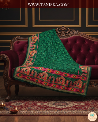 The Dholi Baraat | Hand-Embroidered Phulkari Dupatta