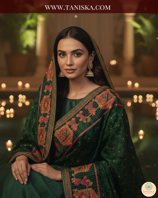 The Dholi Baraat | Hand-Embroidered Phulkari Dupatta