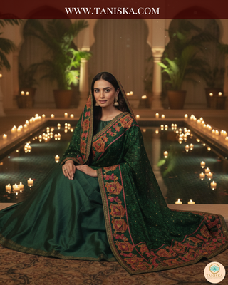 The Dholi Baraat | Hand-Embroidered Phulkari Dupatta