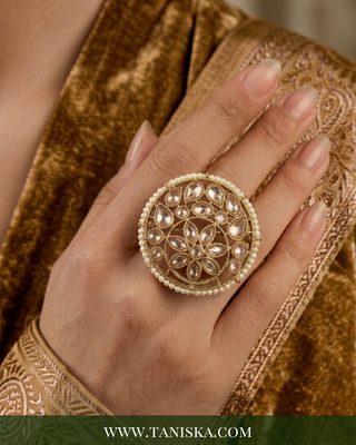 The Noor Polki Floral Mandala Ring