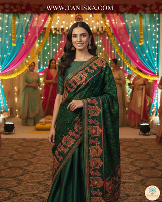 The Dholi Baraat | Hand-Embroidered Phulkari Dupatta