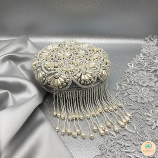 The Silver Pearl Cascade Clutch Bag