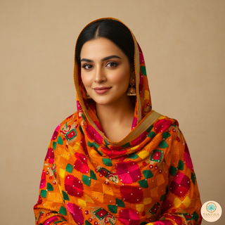 The Rajwadi Hathi Phulkari Dupatta