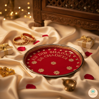 Large Aaj Din Shagna Da Chadeya Ceremony Plate