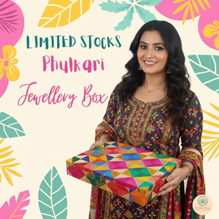 Phulkari Print Storage Box (33.5x44x8cm approx)