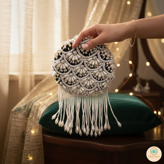 The Black Pearl Cascade Clutch Bag
