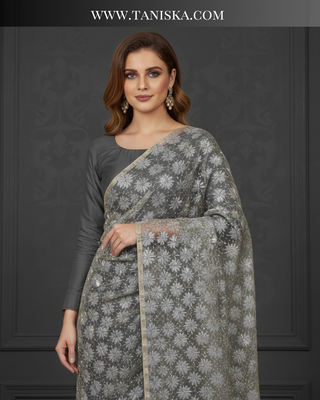 The Jashn-e-Bagh | Hand-Embroidered Dholi Phulkari Dupatta