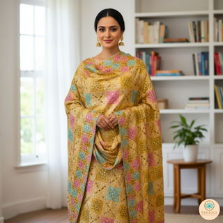 The Sunehri Shehnai Phulkari Dupatta