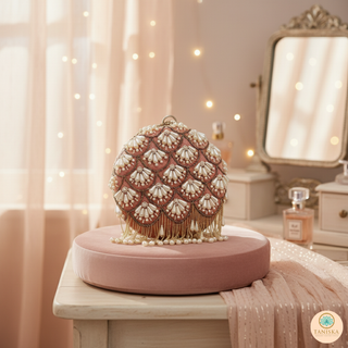 The Peach Pearl Cascade Clutch Bag