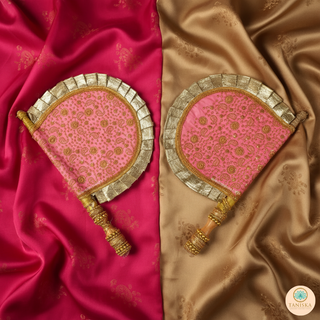 Baby Pink Punjabi Pakhi (Hand Fans) - Pack of 2