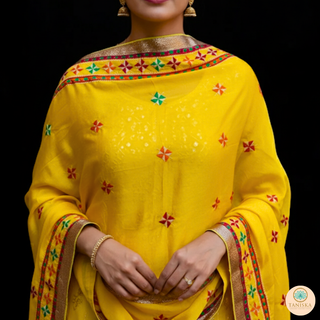 The Haldi Bloom Phulkari Dupatta