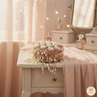 The Peach Pearl Cascade Clutch Bag