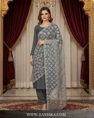 The Jashn-e-Bagh | Hand-Embroidered Dholi Phulkari Dupatta