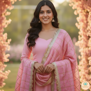 The Pink Guava Glam Phulkari Dupatta