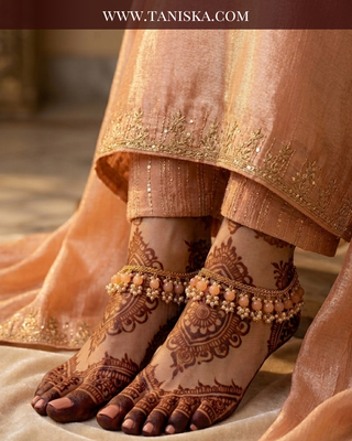 The Regal Pearl & Kundan Bridal Anklets