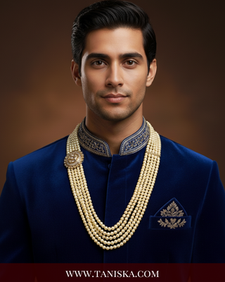 The Dynasty Sun-Dial | Filigree Medallion Pearl Mala
