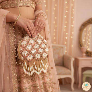 The Peach Pearl Cascade Clutch Bag