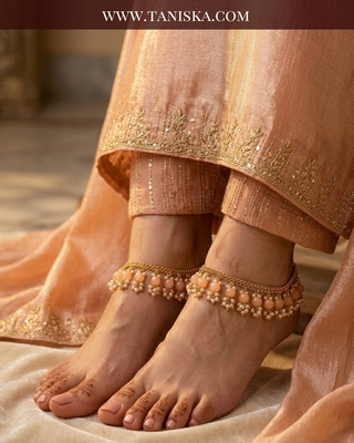 The Regal Pearl & Kundan Bridal Anklets