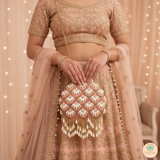 The Peach Pearl Cascade Clutch Bag