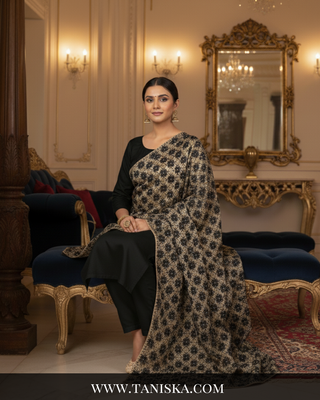 Midnight Bloom Heritage Phulkari