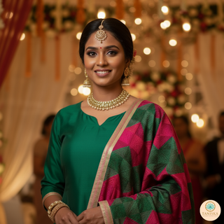 The Emerald Fusion Phulkari Dupatta
