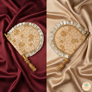 Golden Punjabi Pakhi (Hand Fans) - Pack of 2