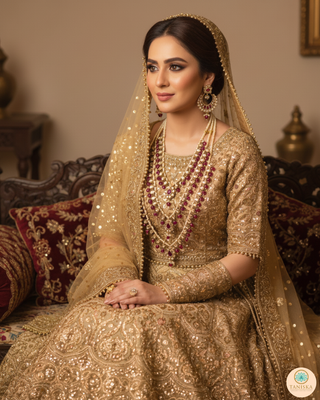 HANIYA 3 Tier Designer Ruby Long Haar Set