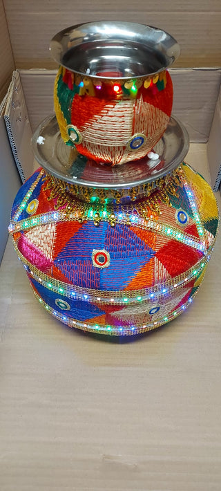 Custom Order - J0325, Phulkari LED Jaggo Bowl + Binu