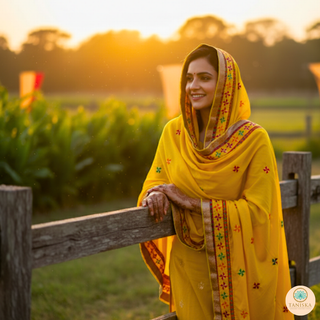 The Haldi Bloom Phulkari Dupatta