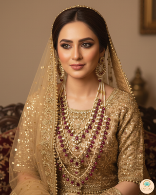 HANIYA 3 Tier Designer Ruby Long Haar Set