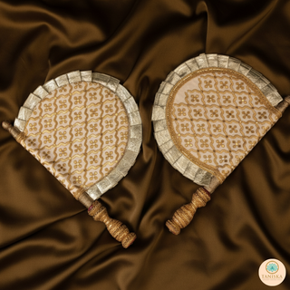 Golden Punjabi Pakhi (Hand Fans) - Pack of 2 Pieces