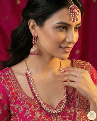 American Diamond Style Necklace Set - Rose Gold (Limited Edition)