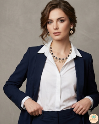 The Royal Blue Bloom Necklace Set