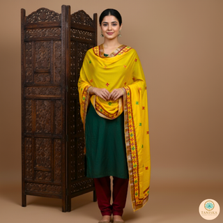 The Haldi Bloom Phulkari Dupatta