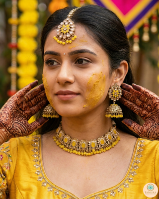 The Radiant Aavya Citrine Necklace Set