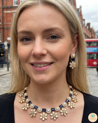 The Royal Blue Bloom Necklace Set