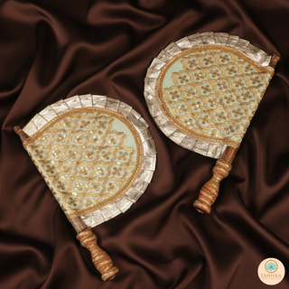Mint Punjabi Pakhi (Hand Fans) - Pack of 2