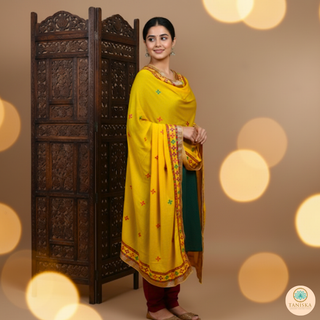 The Haldi Bloom Phulkari Dupatta