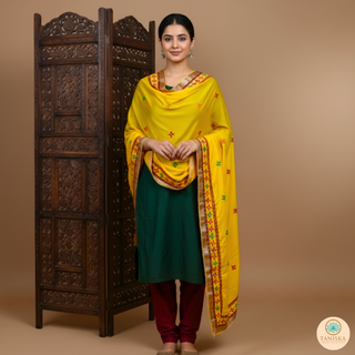 The Haldi Bloom Phulkari Dupatta