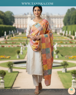 Pure Heritage Pastel Bagh Phulkari