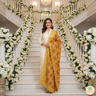 The Marigold Sunshine Phulkari Dupatta