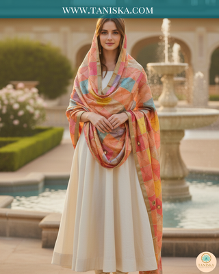 Pure Heritage Pastel Bagh Phulkari