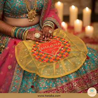 "Aaj Din Shagna Da Chadeya" - 1 Phulkari Multi-Purpose DORI RUMAL (Gift Bag, Thaal Cover, Potli Bag - Perfect for: Indian Wedding, Shagan Ceremony, Chunni Charhana, Bridal Shower, Baby Shower, Maiyan, Weddings, Favors, Shaadi, Walima